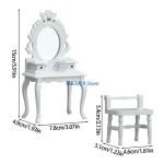 Q0KB Dresser Themed 1/12 Scale Model Furniture Wooden Dressing Table Decorative Set - Image 6