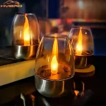 LED Solar Candles Light Flameless Rechargeable Night Light For Garden Decor Outdoor Wedding Party Waterproof Atmosphere Lamp