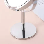 Household Makeup Mirror Circular Portable Double-sided Metal Frame 1:2 Enlarged Desktop 360 Degree Rotating Mirror - Image 3