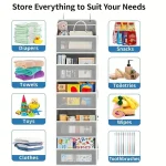 5-Shelf Hanging Storage Organizer - Behind Door, Anti-Tilt, 5 Large Capacity Pockets, Suitable for Bedroom, Bathroom - Image 6