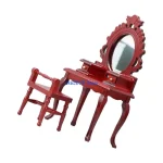 Q0KB Dresser Themed 1/12 Scale Model Furniture Wooden Dressing Table Decorative Set - Image 4