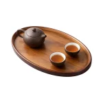 An Oval Wooden Tray For Teacups, Suitable For Breakfast, Coffee, Dining, And Bar Use; Also A Decorative Piece For Kitchens - Image 14