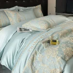 European Bedding Set High-end Luxury Cotton Four-piece Set Cotton Embroidery Quilt Cover Sheets Hats Senior Sense Bedding - Image 10