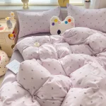 Bedding Set Simple Style Duvet Cover Pillowcase with Bedsheet Home Bedclothes Boys Girls Room Bed Sheet Sets - Image 33