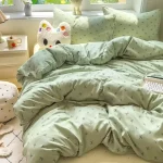 Bedding Set Simple Style Duvet Cover Pillowcase with Bedsheet Home Bedclothes Boys Girls Room Bed Sheet Sets - Image 3