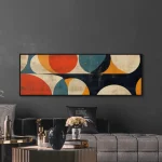 Mid Century Modern Wall Art Canvas | Unframed Bauhaus Print | Wide Panoramic Wall Art for Living Room Canvas | Abstract Wall Art