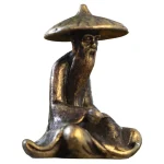 Fairy Gardens Figurine Sitting Fisherman Statue Fishing Decor Alloy Decors Figurines Small - Image 7