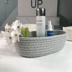 Desktop Organize Boxs Cotton Rope Woven Storage Baskets Desktop Decorate Basket Sundries Key Cosmetics Storage box 면 끈 수납함 - Image 3