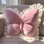 Butterfly-shaped throw pillow, cute cushion for bedroom sofa, home decor novelty item