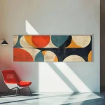 Mid Century Modern Wall Art Canvas | Unframed Bauhaus Print | Wide Panoramic Wall Art for Living Room Canvas | Abstract Wall Art - Image 2
