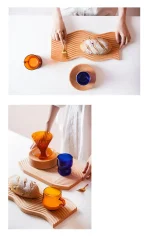 Decorative Tray for Sweets Plates Trays to Serve Food Trays for Serving Wooden Plate Snack Dish Fruit Dry Dessert Kitchen Home - Image 10