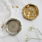 Round Metal Tray Fruit Cake Dessert Trays Jewelry Dish Earrings Necklace Ring Storage Plates Display Bowl Decoration Sauce Dish - Image 26