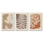 Wall Art Decor Paintings Warm Tones Posters Home Creative Gifts 3pcs Neutral Minimalist Abstract Fern Boho - Image 5