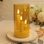 Flameless 3 in 1 LED Taper Candles with 15CM Lampshade Battery Operated Flickering Electric Window Candles for Christmas Wedding - Image 7