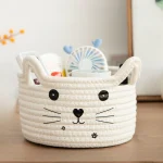 Cute Storage Baskets Cotton Woven Bedroom Household Decor Organizer Case Key Snacks Desktop Sundries Deposit Tidy Box Items Home - Image 8