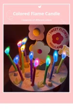 Multicoloured Colourful Flame Candles, 5/12 Pack, Suitable for Birthday Cakes, Birthday Party and Wedding Decorations - Image 10
