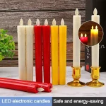 Creative LED Flameless Candles Lights Wedding Birthday Party Simulation Candles Lamp Long Electric Flickering Candlesticks
