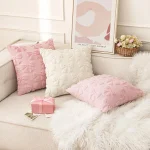 Spring Throw Pillow 18x18 Inch 1 Pc，Velvet Soft Modern Style Butterfly palm tree Decorative Cushion Washable Invisible Zipper - Image 2