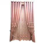 Embroidered Curtains for Living Room Bedroom Pink Flower Curtain Simple Modern Blackout Girl's Windows Backdrop European Luxury - Image 5