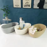 Desktop Organize Boxs Cotton Rope Woven Storage Baskets Desktop Decorate Basket Sundries Key Cosmetics Storage box 면 끈 수납함 - Image 16