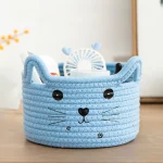 Cute Storage Baskets Cotton Woven Bedroom Household Decor Organizer Case Key Snacks Desktop Sundries Deposit Tidy Box Items Home - Image 10