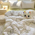 Bedding Set Simple Style Duvet Cover Pillowcase with Bedsheet Home Bedclothes Boys Girls Room Bed Sheet Sets - Image 42