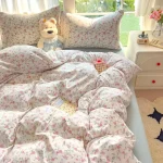 Bedding Set Simple Style Duvet Cover Pillowcase with Bedsheet Home Bedclothes Boys Girls Room Bed Sheet Sets - Image 13