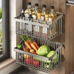 Storage Basket Wall Hanging Fruit Basket Kitchen Vegetables Organzier Sundries Organizer Flower Plant Pot Storage Home Decor - Image 12