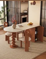 Mid Century Elegant Dining Tables With Cabinets Vintage Oval Tall Legs Dining Tables Rustic Foldable Столы Обеденные Furniture - Image 6