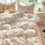 Bedding Set Simple Style Duvet Cover Pillowcase with Bedsheet Home Bedclothes Boys Girls Room Bed Sheet Sets - Image 31