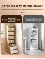 Stable Bookshelf Floor-to-ceiling shelf Household simple wall multi-layer with pumping storage locker Bedroom bedside cabinet - Image 14