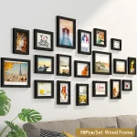 14/19Pcs Photo Frames For Pictures Wall Picture Frame Wooden Frame For Wall Hanging Photo Decor Wedding Party Home Decoration