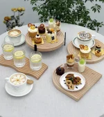 Decorative Tray for Sweets Plates Trays to Serve Food Trays for Serving Wooden Plate Snack Dish Fruit Dry Dessert Kitchen Home - Image 13