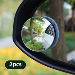 2Pcs Car Mirror HD Convex Mirror Blind Spot Auto Rearview Mirror 360 Degree Wide Angle Vehicle Parking Rimless Mirrors - Image 3