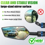 RBRL Bike Mirror Anti-shake Bicycle Side Mirror Durable 360 Rotatable Extended Rearview Mirrors for MTB Electric Bike - Image 3