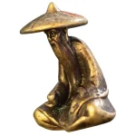 Fairy Gardens Figurine Sitting Fisherman Statue Fishing Decor Alloy Decors Figurines Small - Image 13