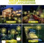 LED Solar Firework Lights Garden Decoration Fairy Lights Waterproof Outdoor Dandelion Lawn Lamp for Garden Landscape Lawn Decor - Image 3