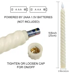 LED Flameless Taper Candles Lights Window Decorative Christmas Candles Lamp Electric Long Candles 3D-Wick Flameless Candlesticks - Image 4