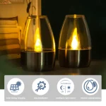 LED Solar Candles Light Flameless Rechargeable Night Light For Garden Decor Outdoor Wedding Party Waterproof Atmosphere Lamp - Image 17