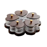 Creative Thickened Glass Fruit Tray Decorative with Wooden Lids Divider Snack Tray Washable Dried Fruit Tray Set Hotel - Image 7