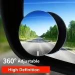 2Pcs Car Mirror HD Convex Mirror Blind Spot Auto Rearview Mirror 360 Degree Wide Angle Vehicle Parking Rimless Mirrors