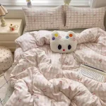 Bedding Set Simple Style Duvet Cover Pillowcase with Bedsheet Home Bedclothes Boys Girls Room Bed Sheet Sets - Image 14