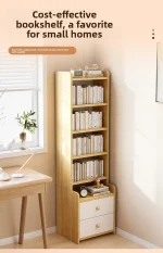 Stable Bookshelf Floor-to-ceiling shelf Household simple wall multi-layer with pumping storage locker Bedroom bedside cabinet - Image 9