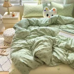 Bedding Set Simple Style Duvet Cover Pillowcase with Bedsheet Home Bedclothes Boys Girls Room Bed Sheet Sets - Image 24