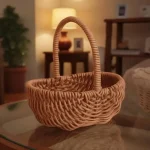 Practical Storage Basket With Sturdy Handle Home Space-Saving Desktop Storage Decor Family Snacks Sundries Storage Basket