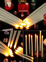 6Pcs LED Flameless Flickering Taper Candles 3D Wick Candles Lamp Wedding Home Decor Battery Operated Electronic Candle Light - Image 12