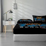 Digital Bedding Set with Bear Pattern, Mattress Protector and Pillowcase Combination, High-Definition Printed Bed Sheet Set Includes 1 Fitted Sheet + 1 or 2 Pillowcases (60*100cm and 72*132cm Are 1 Pillowcase, the Rest of the Sizes Are 2 Pillowcases). Suitable for Bedroom and Guest Room, Ultra-Soft - Image 2