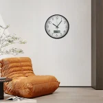 11.6 Inch Round Wall Clocks Battery Operated Wall Clock with Perpetual Calendar and F° Temperature Display for Home Decor - Image 9