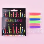 Multicoloured Colourful Flame Candles, 5/12 Pack, Suitable for Birthday Cakes, Birthday Party and Wedding Decorations - Image 6
