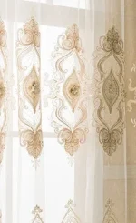 European Curtains for Living Dining Room Bedroom Style Water Soluble Embroidery Embroidered Curtains with Yarn - Image 9